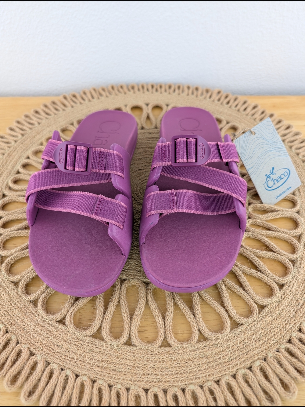 Chaco Chillos Kids Outskirt Fuchsia Purple Adjustable Slide Sandals Shoes Size 4